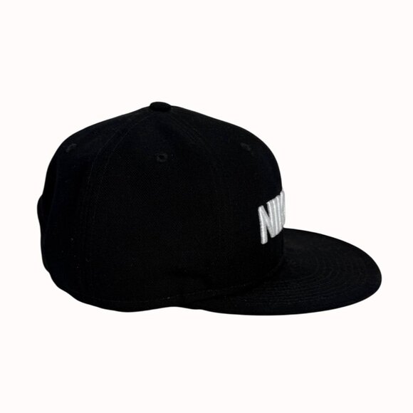 Nike FC True Snapback Hat Black Baseball Cap Fan White Spellout Bold Embroidery - Picture 5 of 14